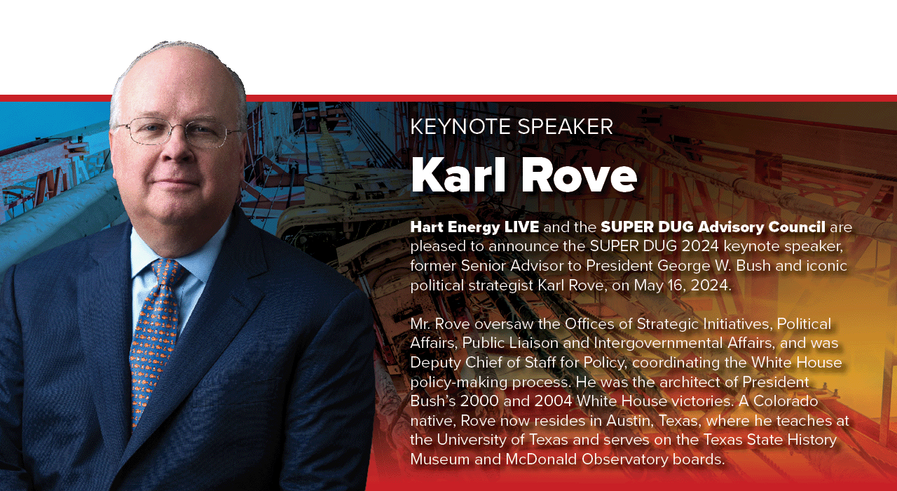 SUPER DUG 2024 Hart Energy   Keynote Speaker Karl Rove Graphic 1280x700px (1) 